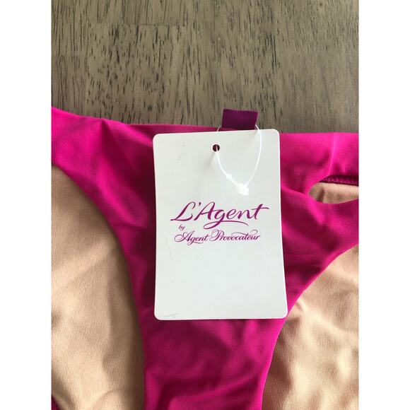 L'Agent Agent Provocateur Adrina Sexy Pink Cutout Bikini Bottom -S - Picture 5 of 5